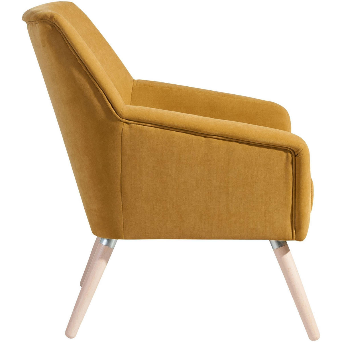 SESSEL Kachka Bezug Veloursstoff Buche natur / mais - Gelb/Buchefarben, Kunststoff (71/81/67cm) - 58aufmkessel