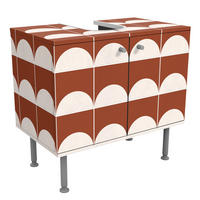WASCHBECKENUNTERSCHRANK Fliesen mit Halbkreisen Terracotta 60/55/35 cm - Rot, Holzwerkstoff (60/55/35cm) - Bilderwelten