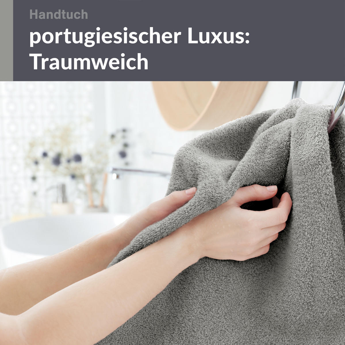 HANDTUCH 50x100 cm London Stein Grau 4er Set - Grau, Textil (50/100cm) - Lashuma