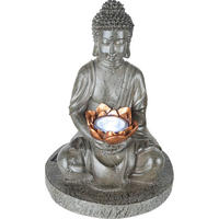 LED AUSSENLEUCHTE Buddha Kunststoff Grau - Grau, Kunststoff (18/18/28cm)