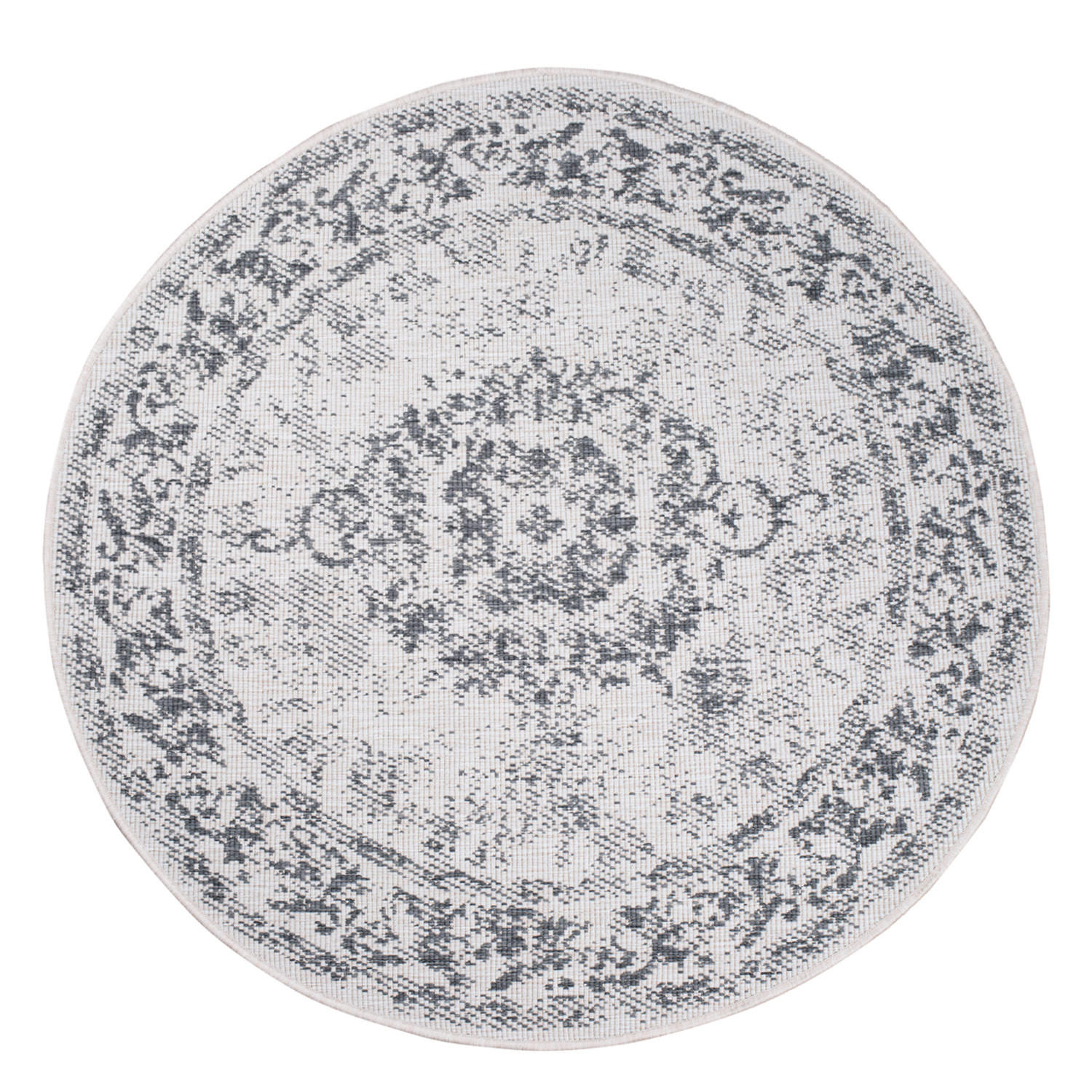 OUTDOOR-TEPPICH DuoRug 5577 Grau 120x120 cm - Grau, Textil (120/120cm) - carpet city