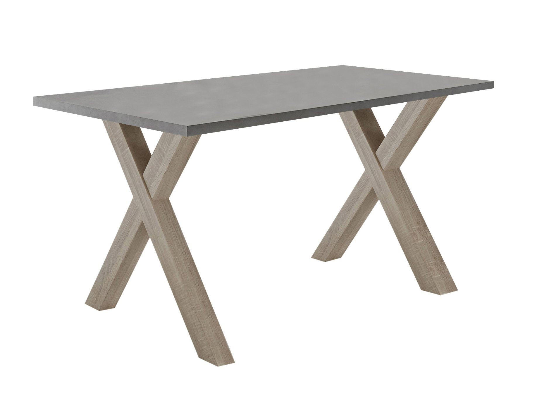 COMPUTERTISCH Edie 7 160 x 70 x 75 Schreibtisch eiche sägerau/graphit - Grau, Holz (160/70/75cm) - 58aufmkessel