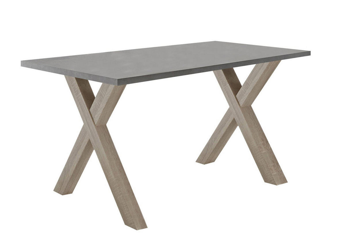 COMPUTERTISCH Edie 7 160 x 70 x 75 Schreibtisch eiche sägerau/graphit - Grau, Holz (160/70/75cm) - 58aufmkessel