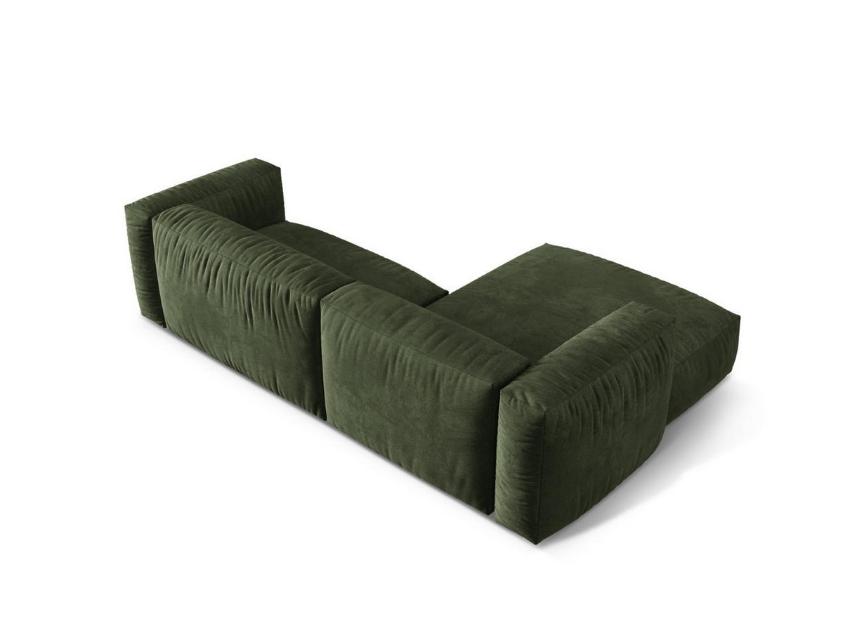 ECKSOFA modular links Martina aus Samt grün 2 Sitzplätze - Grün, Textil (176/283cm) - Micadoni