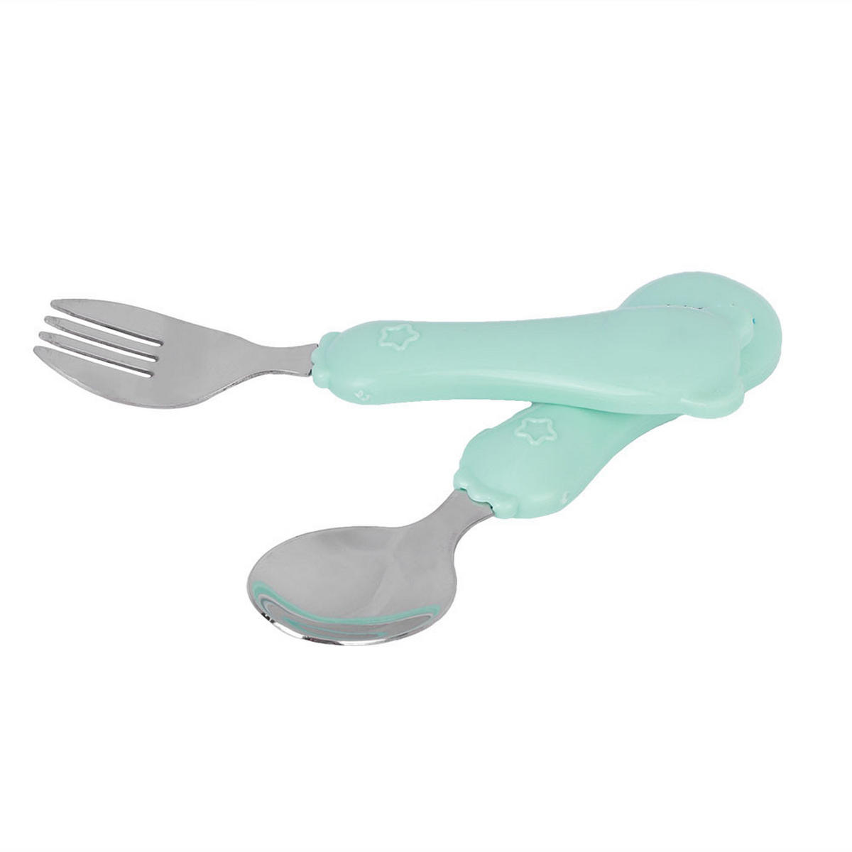 BESTECK-SET 2-teiliges Baby-Besteck-Set - Grün, Metall