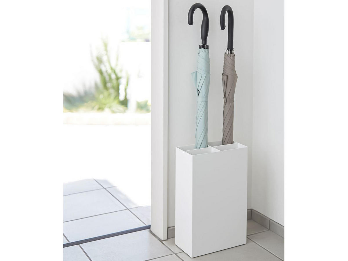 SCHIRMSTÄNDER Smart weiß 23/36/12 cm für bis zu 8 Schirme - Weiß, Metall (23/36/12cm) - Yamazaki