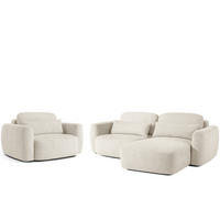 SITZGARNITUR ELOSA - Weiß, Holz/Textil (245/85/165cm) - KONSIMO®