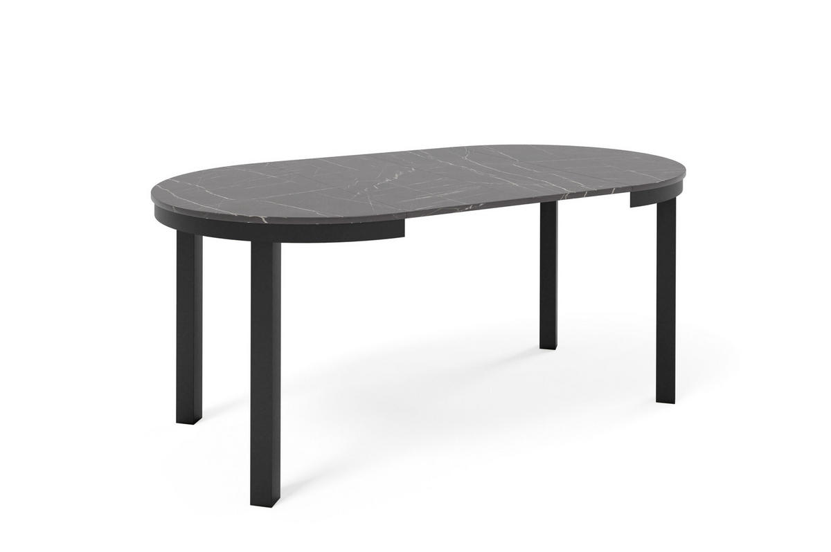 ESSTISCH BERNARDIN - Schwarz, Holzwerkstoff/Metall (100/100/76cm) - Meblini