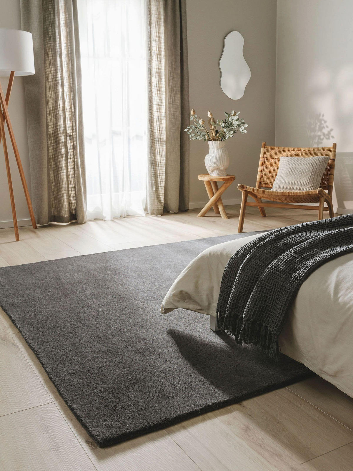 WOLLTEPPICH Bent Anthrazit 250x350 cm - Anthrazit, Textil (250/350cm) - benuta Nest