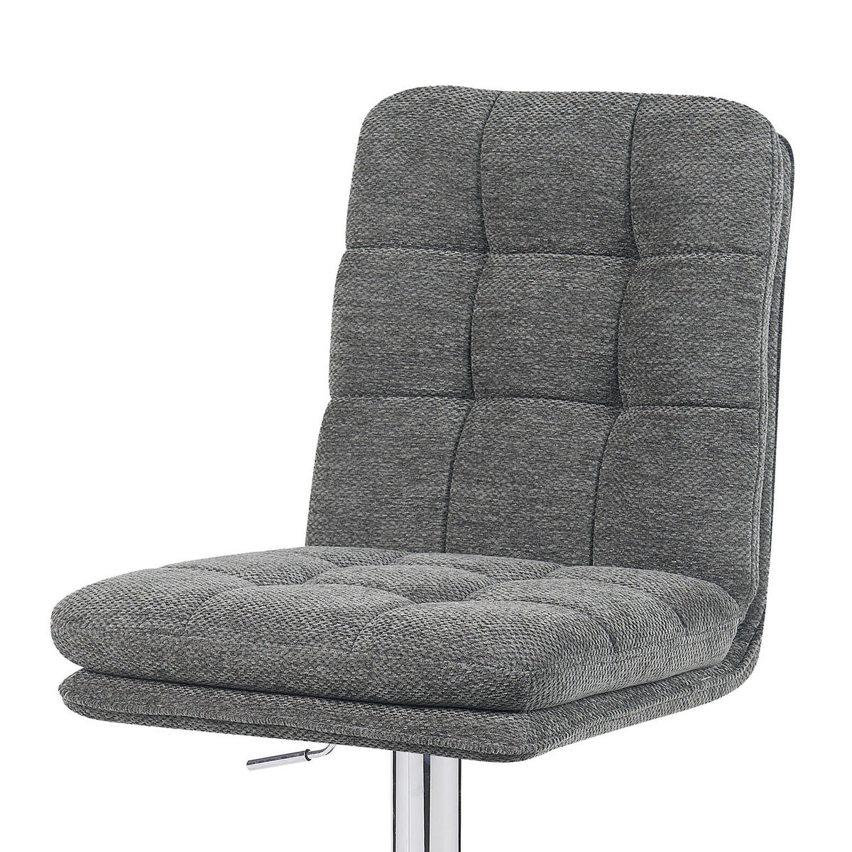 BARHOCKER Juno - Chromfarben/Grau, Textil/Metall (45/98/57cm) - DUBI Möbel
