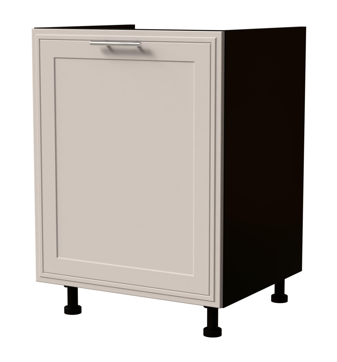 SPÜLENUNTERSCHRANK Salo D1ZA/60 Schwarz / Kaschmir Matt 60 / 50 / 82cm - HETTICH Vollauszug - Kaschmir/Schwarz, Holz/Holzwerkstoff (60/82/50cm) - Feldmann-Wohnen