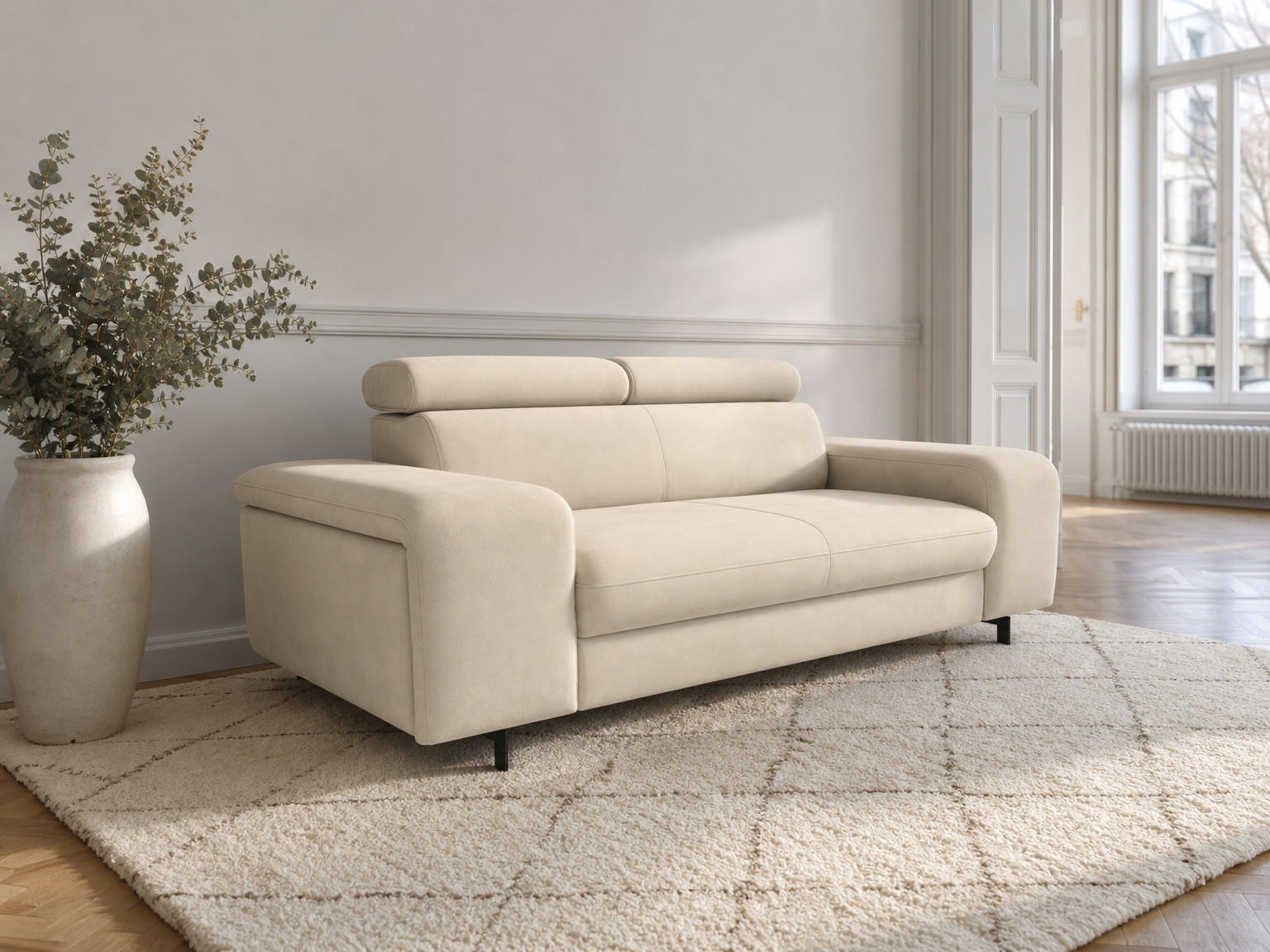 foamnova 2,5-Sitzer Beige 198x81x70 cm