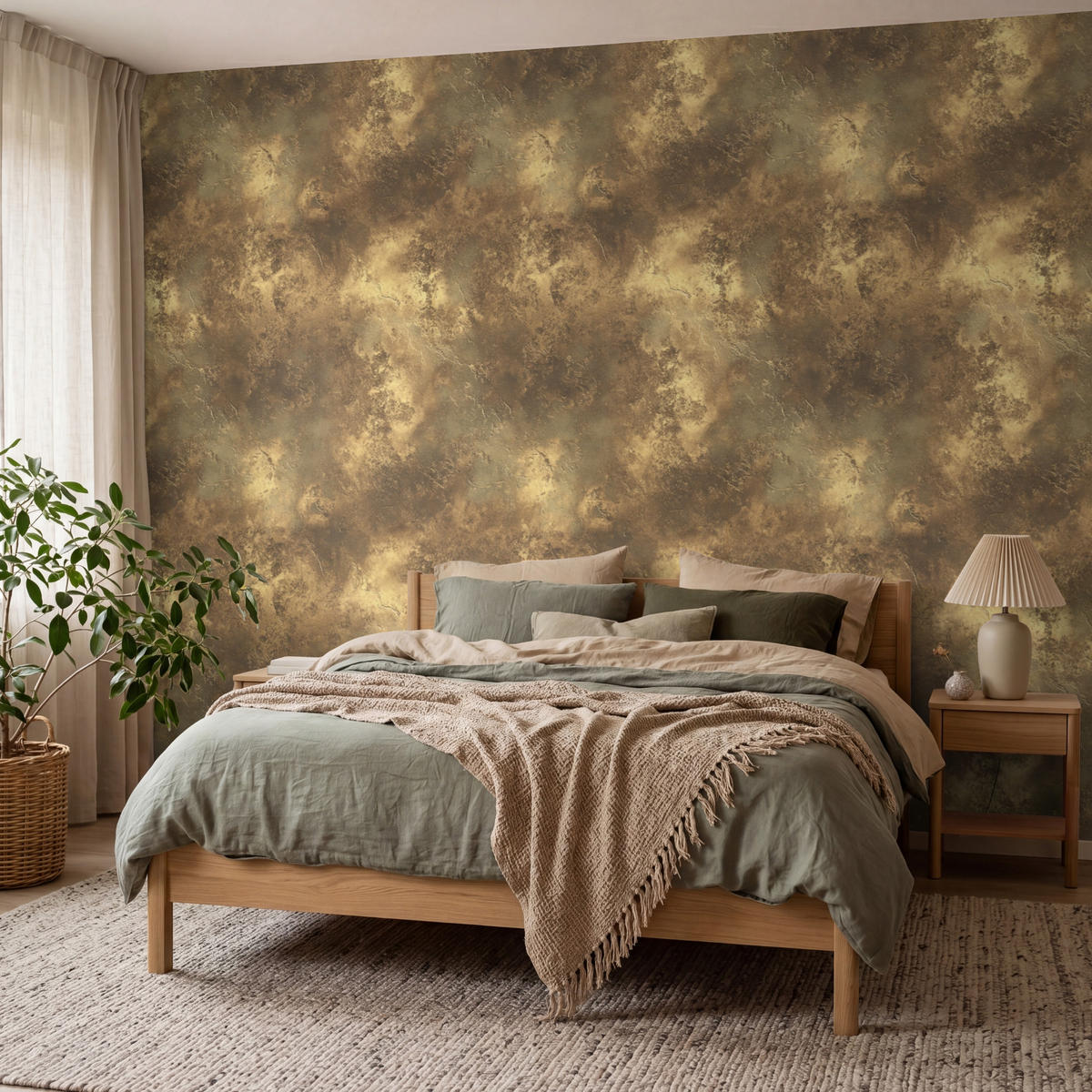 TAPETE - Antik - Metallic-Look - Gold - 400x300 cm - Messingfarben, Papier (400/300cm) - OnlyWow