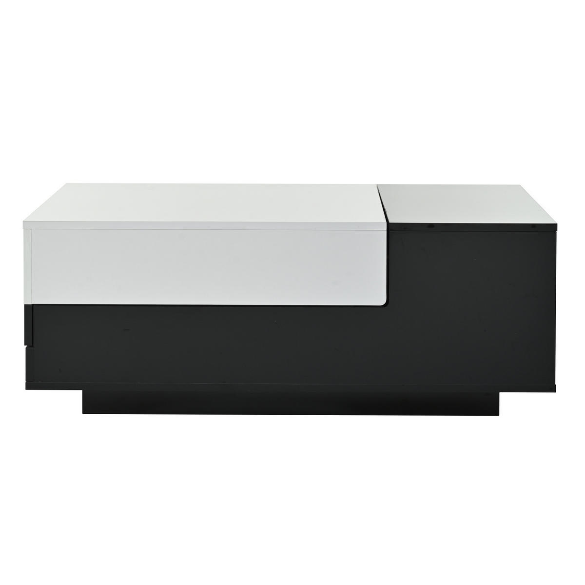COUCHTISCH aus Spanplatte 100x50x38 cm Schwarz/Weiß mit 2 Schubladen und verstellbarer Tischplatte - Weiß, Holzwerkstoff (100/50/38cm) - IVMEU