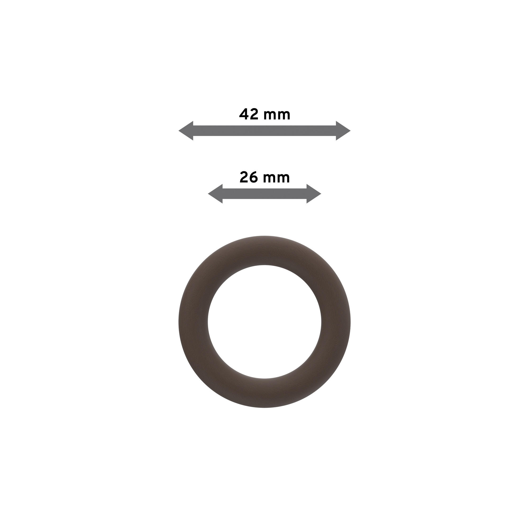 RUNDRINGE MIT FALTENHAKEN FÜR GARDINENSTANGEN 16 mm Ø, Nussbaum, Packung 10 Stück - Nussbaumfarben, Holz (16cm) - INTERDECO