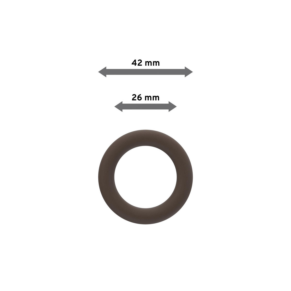 RUNDRINGE MIT FALTENHAKEN FÜR GARDINENSTANGEN 16 mm Ø, Nussbaum, Packung 10 Stück - Nussbaumfarben, Holz (16cm) - INTERDECO