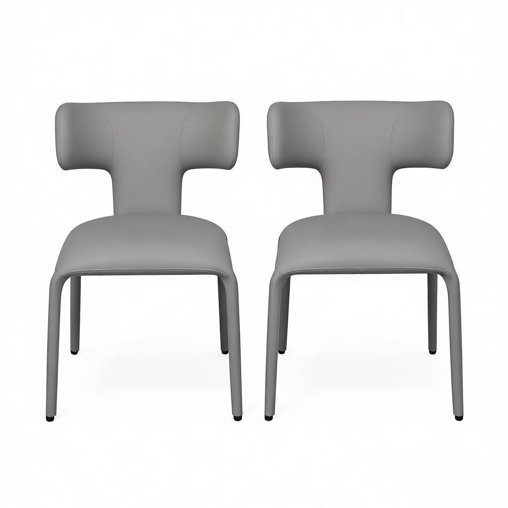 STUHL-SET DE-36169 2 Stück mit gebogener Rückenlehne Schwarz - Grau, Metall (53/78/53cm) - ComfortXL