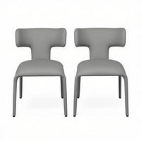 STUHL-SET DE-36169 2 Stück mit gebogener Rückenlehne Schwarz - Grau, Metall (53/78/53cm) - ComfortXL