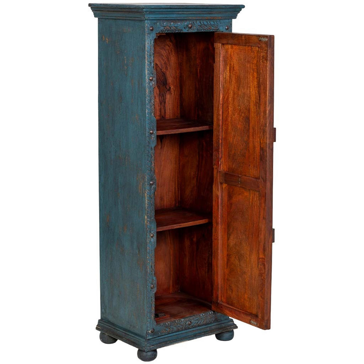 KLEIDERSCHRANK aus holz 53x40x149cm - Blau, Holz (53/149/40cm) - Wanderlust