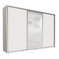 SCHIEBETÜRENSCHRANK - Kleiderschrank MONACO - Weiß - Weiß, Holzwerkstoff (255/251/66cm) - Möblo