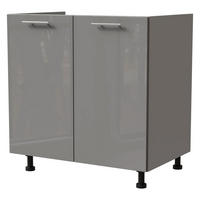 SPÜLENUNTERSCHRANK Essen D8Z/80 Grau Hochglanz / Grau Matt 80 / 50 / 82cm - Grau, Holz/Holzwerkstoff (80/82/50cm) - Feldmann-Wohnen