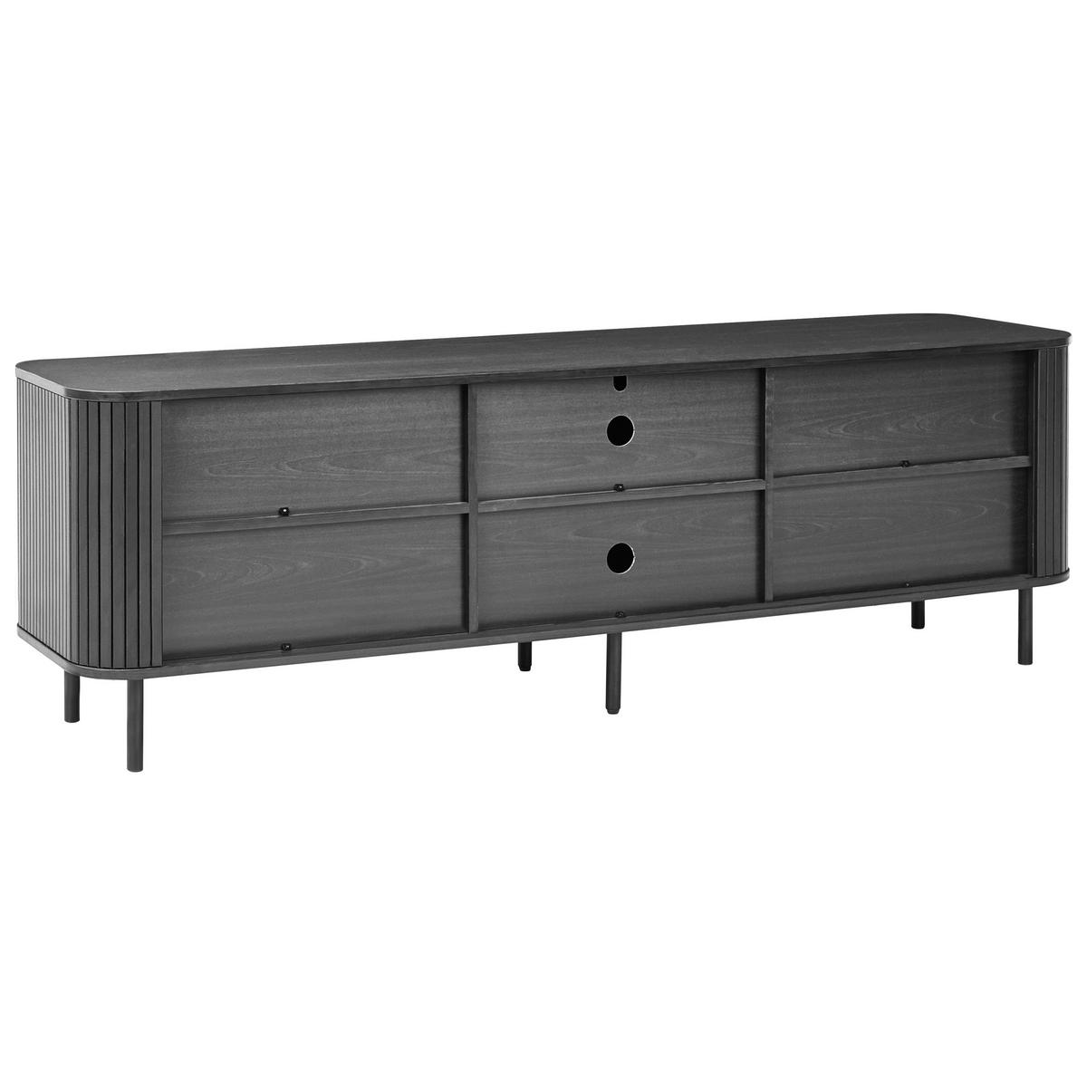 TV-MÖBEL Schwarz Bradley - Schwarz, Holzwerkstoff (180/58/45cm) - Beliani
