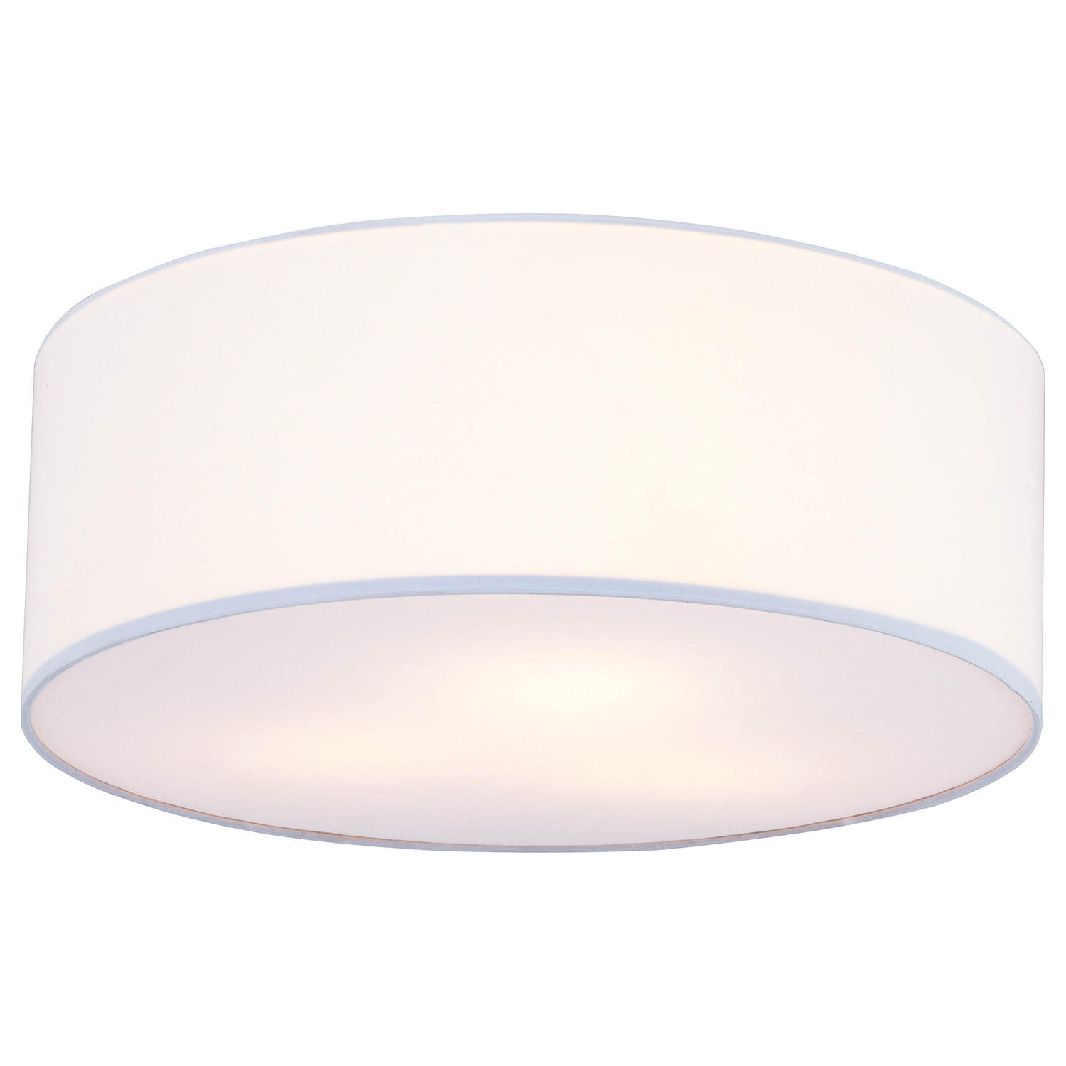 DECKENLEUCHTE - Baumwollstoff / Eisen, 3-flammig - Weiß, Glas (50/50/21cm) - home24