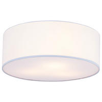 DECKENLEUCHTE - Baumwollstoff / Eisen, 3-flammig - Weiß, Glas (50/50/21cm) - home24