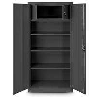 METALLSCHRANK abschließbar KODLI mit Geheimfach 185x90x45cm Anthrazit - Anthrazit, Metall (90/185/45cm) - DELUKE