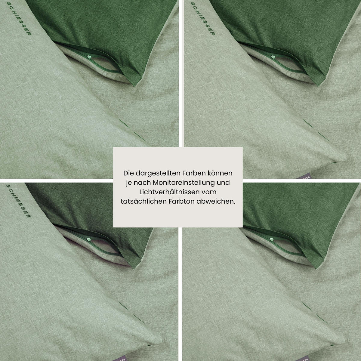 KISSENHÜLLENSET Doubleface Renforcé 2-teilig 40x80 cm Grün - Grün, Textil (40/80cm) - SCHIESSER