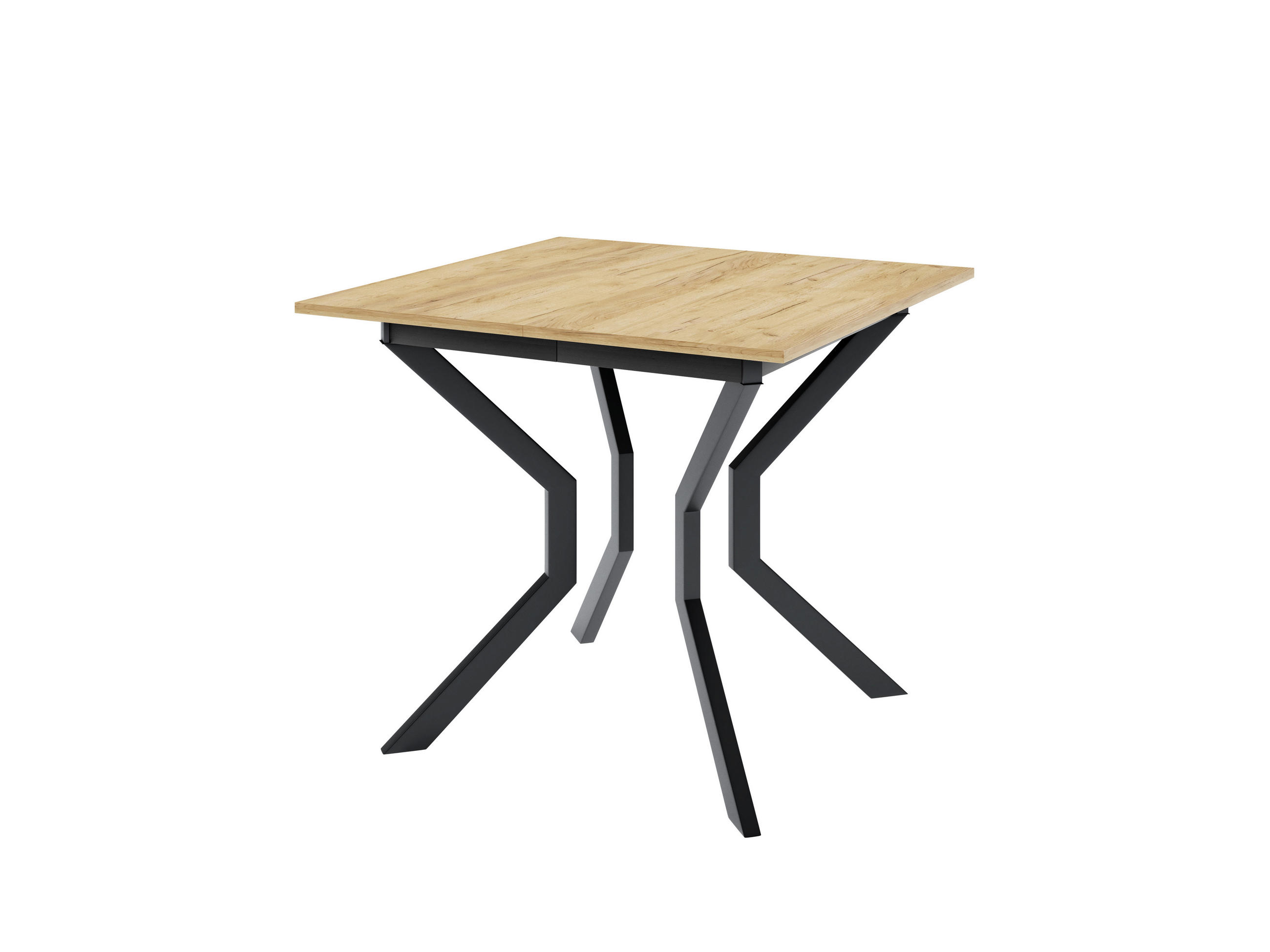 ESSTISCH MARCO M Ausziehbar 85 - 125 / 85 x 77 cm - Goldfarben/Schwarz, Holz (85/85/77cm) - MASSENO