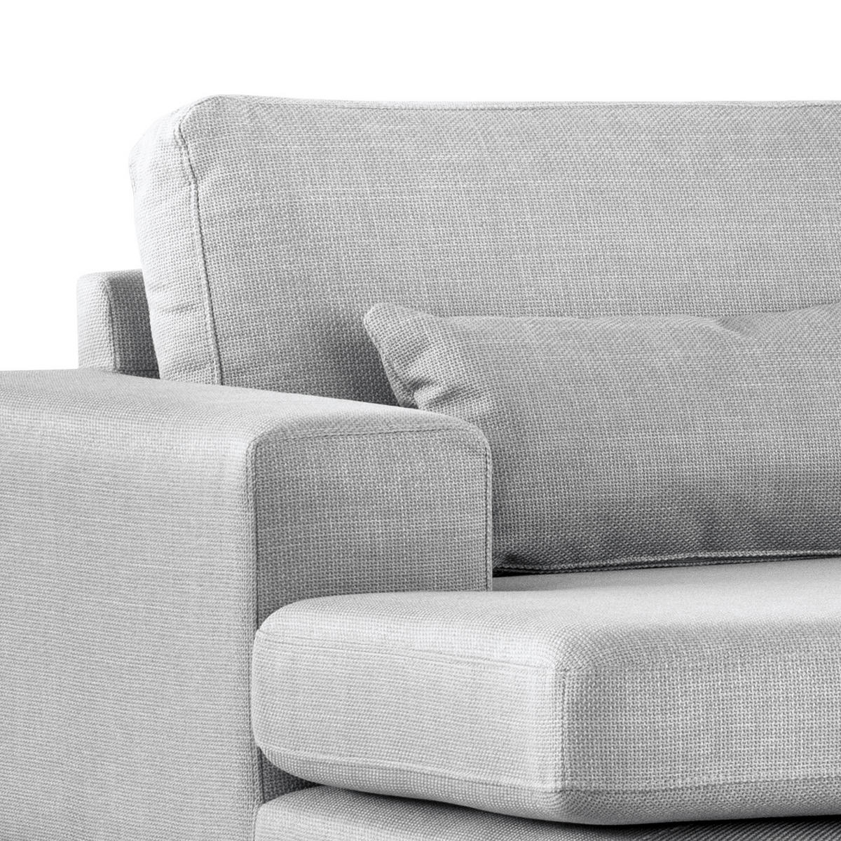 WOHNLANDSCHAFT mit Longchair - Buchefarben/Hellgrau, Buchenholz/Textil (371/81/219cm) - home24