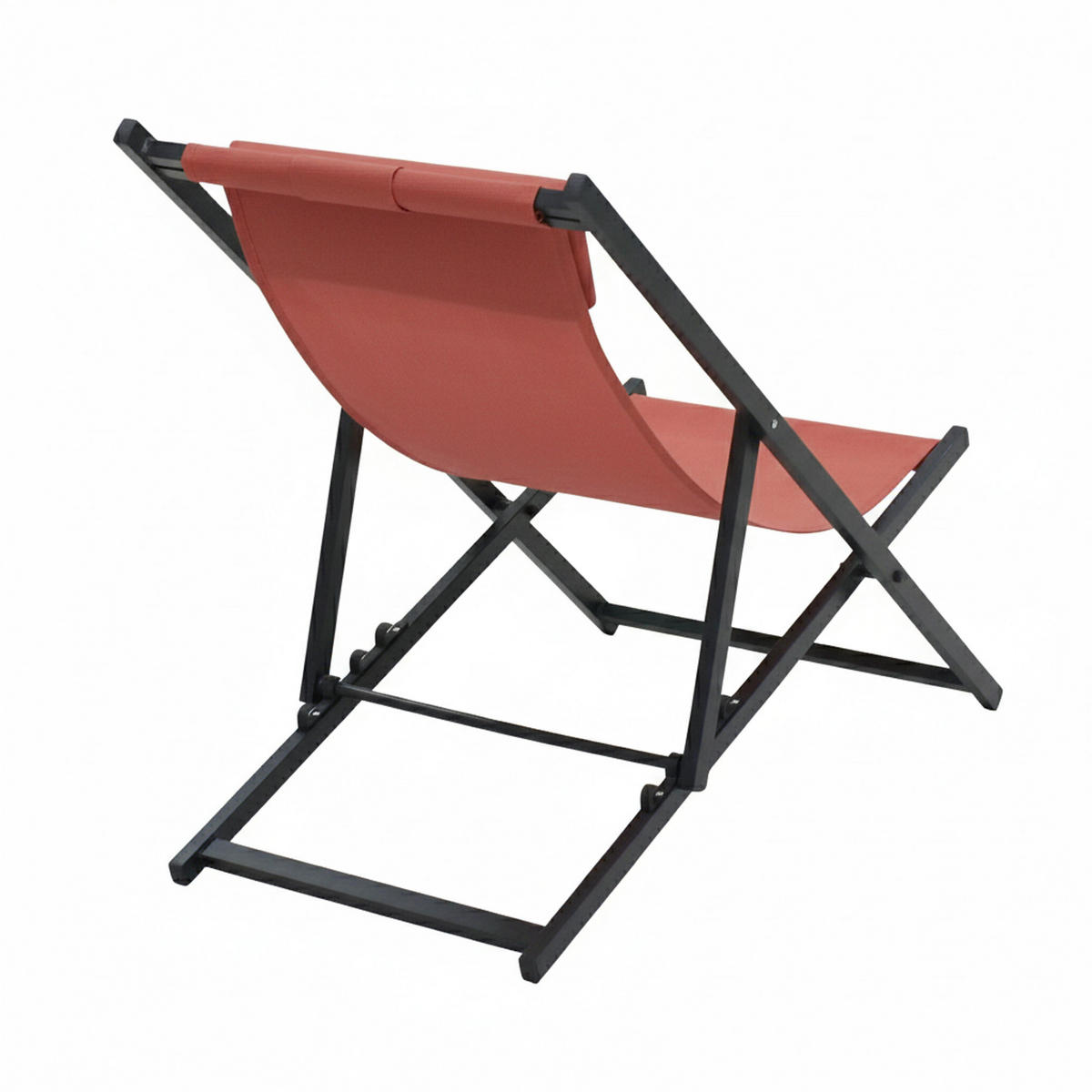 LIEGESTUHL 2-tlg., Terrakotta - Braun, Metall (61/74/102cm) - Oviala