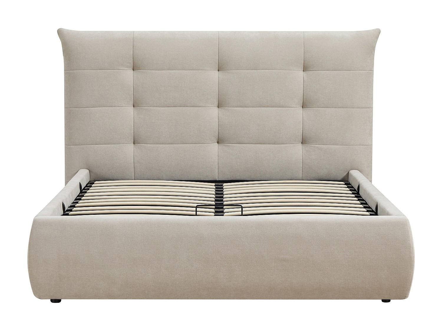 BETT mit Bettkasten - 2 Personen - stoff - beige Dormelina - Beige, Textil (140/190cm) - Vente-Unique