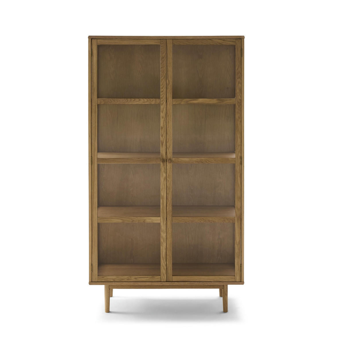 VITRINE Eiche massiv - Honigeiche/Eichefarben, Holz/Holzwerkstoff (100/180/40cm) - Furnhouse