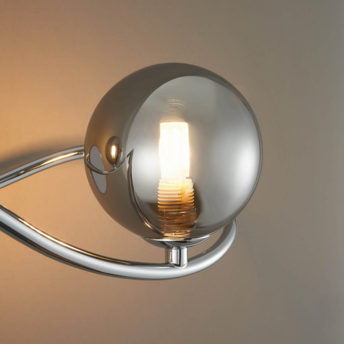 WANDLEUCHTE Novale, Silber/Chrom, 37.5cm - Chromfarben, Glas (15/16/37.5cm) - KOSILUM