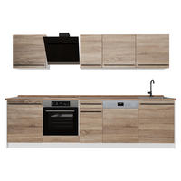 KÜCHENZEILE R-Line, Sonoma/Weiß, 280 cm Arbeitsplatte Goldkraft Eiche - Weiß/Sonoma Eiche, Holzwerkstoff (280/206.8/60cm) - Vicco