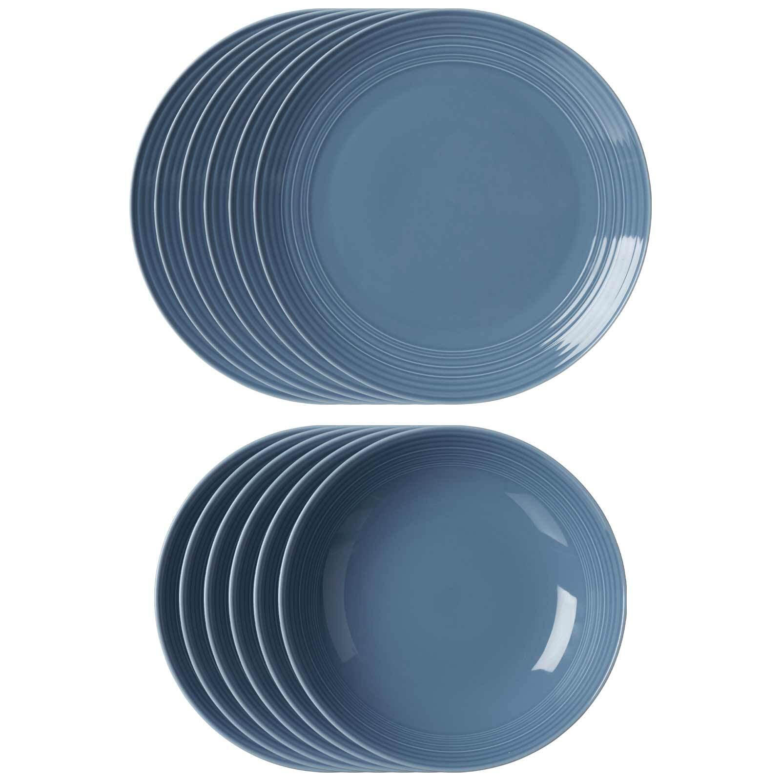 TAFELSERVICE Levi Blau 12er Set - Blau, Keramik (1/1/1cm) - Ritzenhoff Breker