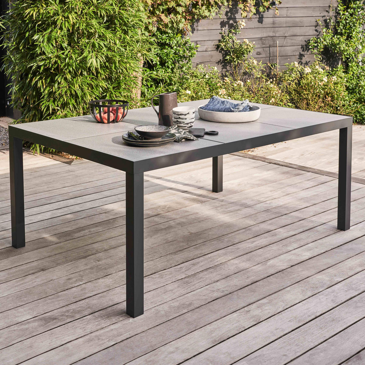 GARTENTISCH ., Grau - Grau, Metall (182/121/74cm) - Oviala