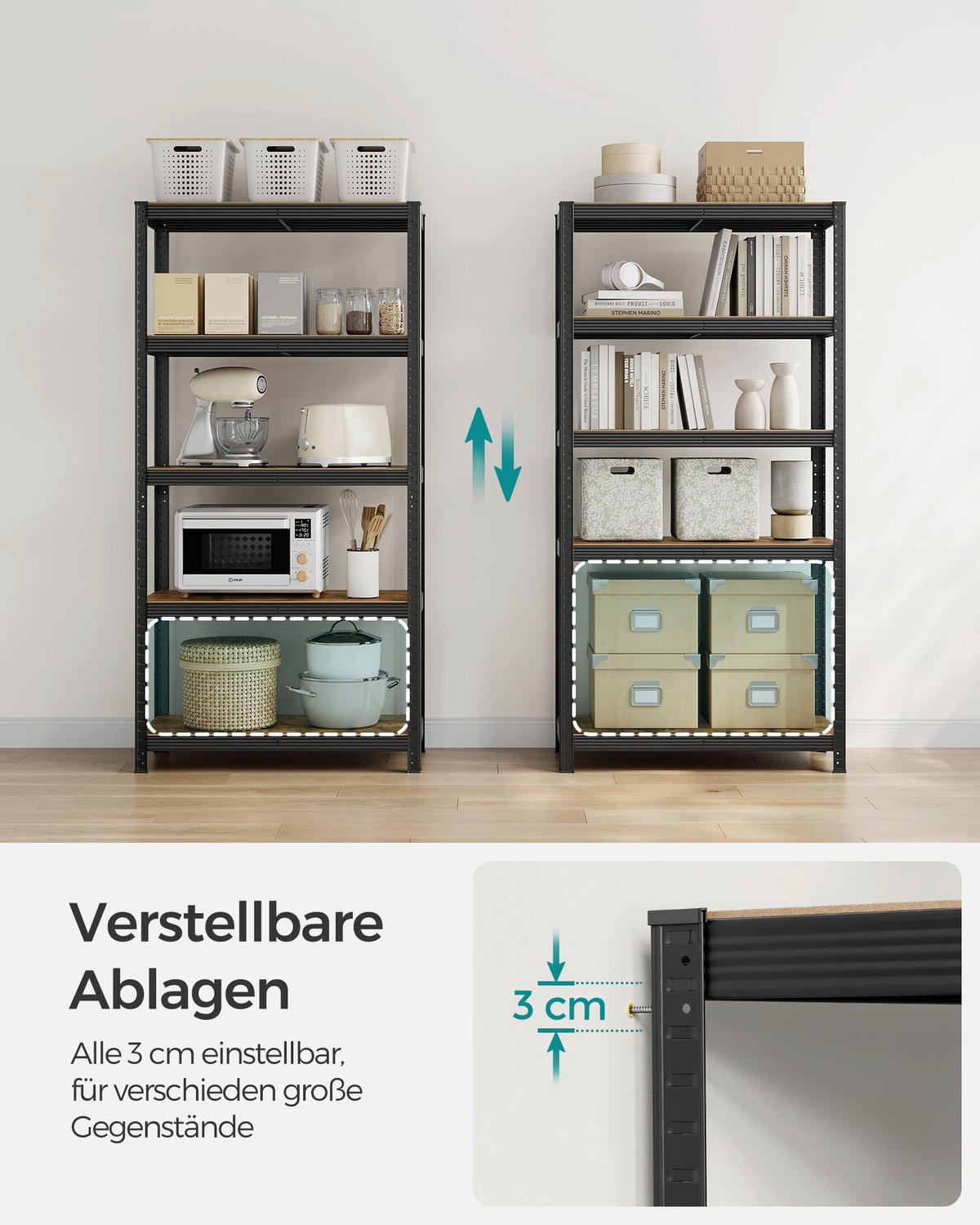SCHWERLASTREGALE KARACHI 2ER-SET - Grau, Metall (100/200/50cm) - Hansiro