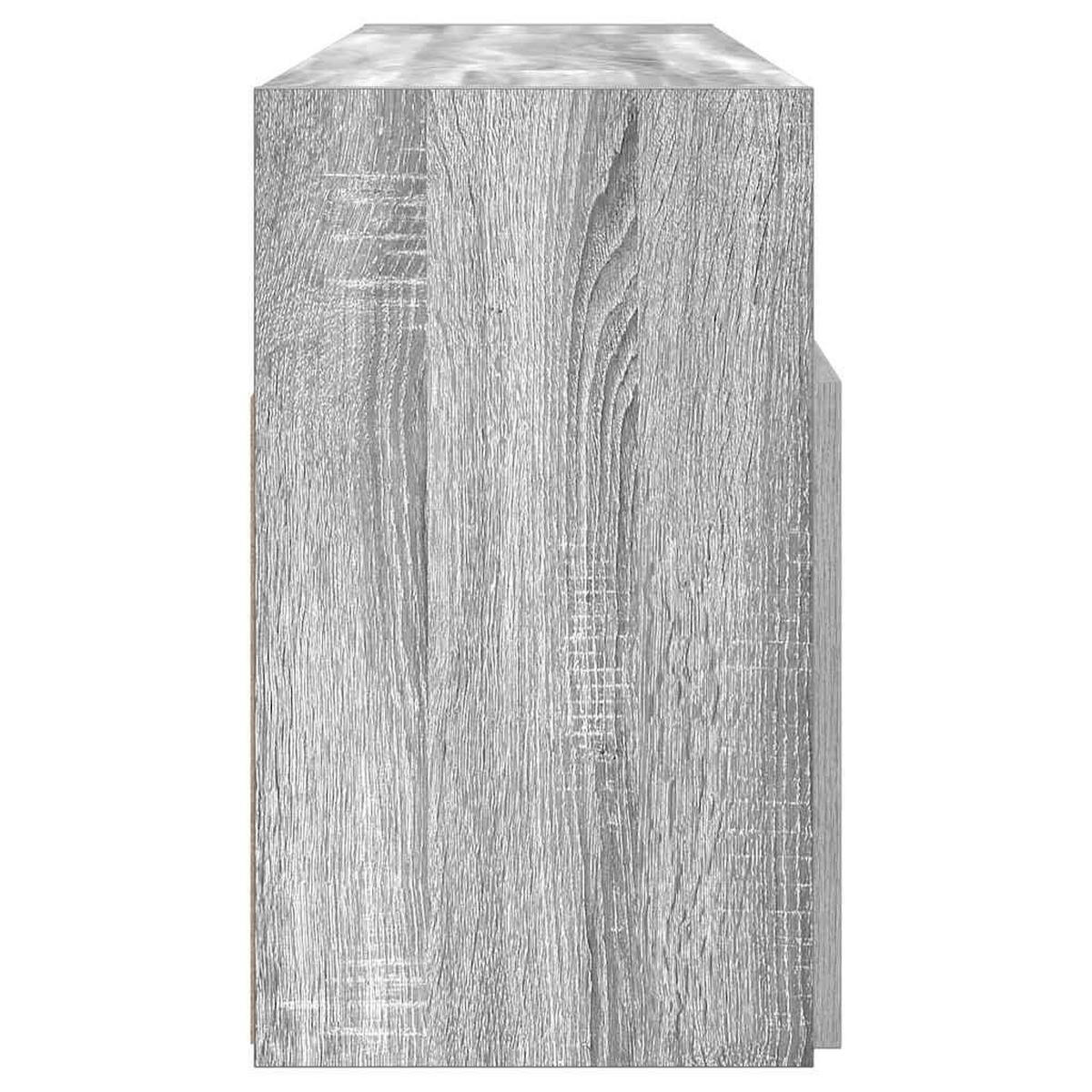 LOWBOARD mit Led-Leuchten 120/30/50 cm aus Holzwerkstoff in Grau Sonoma Dekor - Silbereichenfarben, Holz (120/50/30cm) - vidaXL