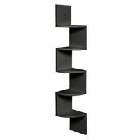 WANDREGAL 19.5/19.5/122 cm 5-Stufig Wandmontage Holz Schwarz - Schwarz, Holzwerkstoff (19.5/122/19.5cm) - Livingandhome