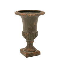 BLUMENTOPF ANTIK AUßEN Grün - Grün, Glas/Naturmaterialien (48/71cm) - J-Line
