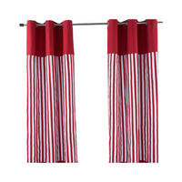 ÖSENVORHANG Streifen blickdicht 2er-Set, 137/228 cm - Rot, Textil (137/228cm) - Homescapes