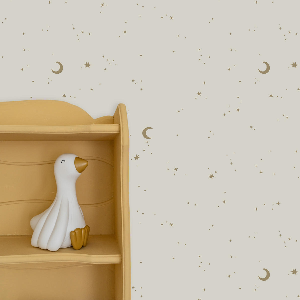TAPETE - Mond und Sterne - 1000x53 - Goldfarben/Weiß, Papier/Kunststoff (53/1000cm) - Little Dutch