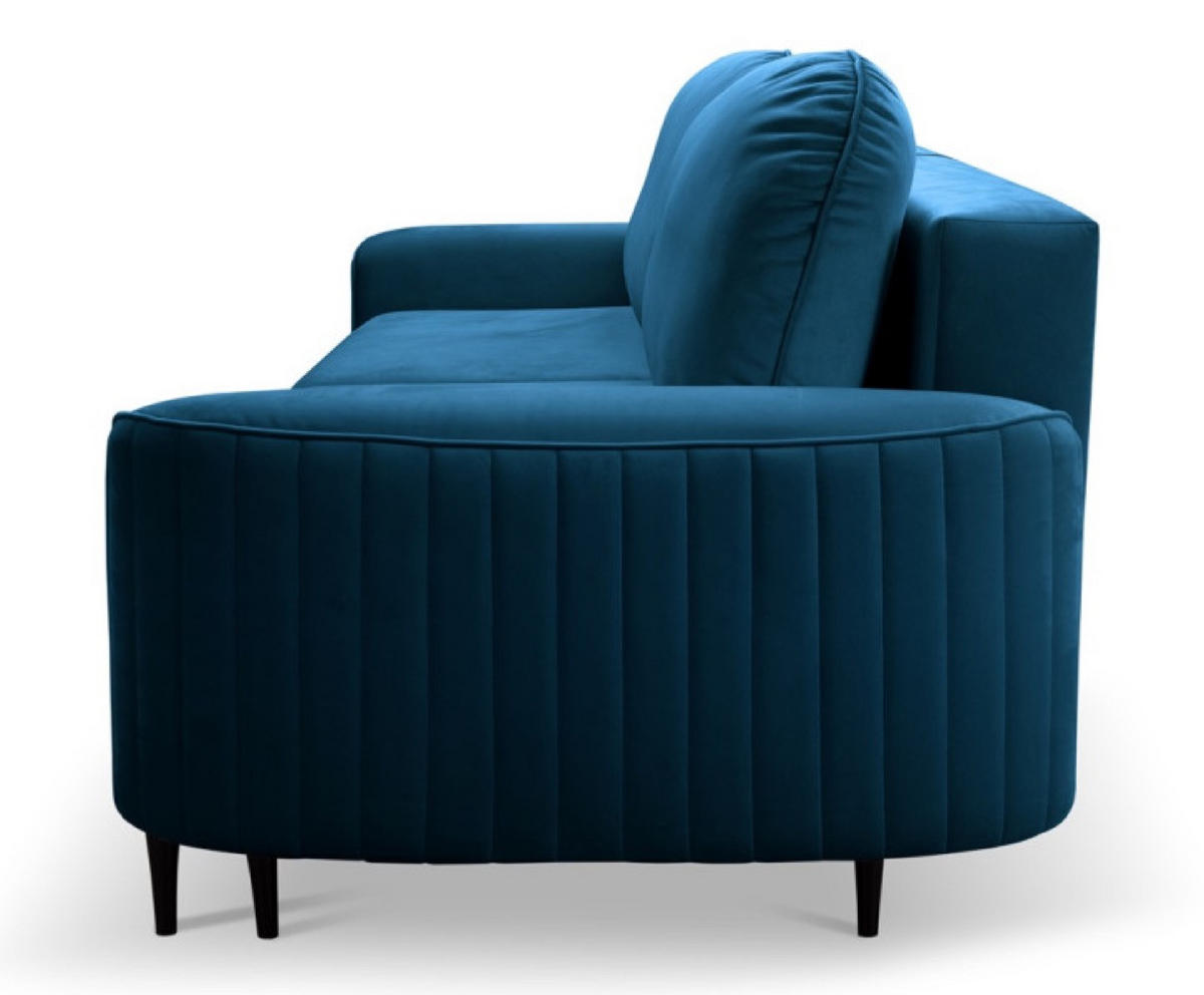 SOFA Granat ANES Ausziehbar Drei-Sitzer - Blau, Textil (244/92/102cm) - Sepro Meble