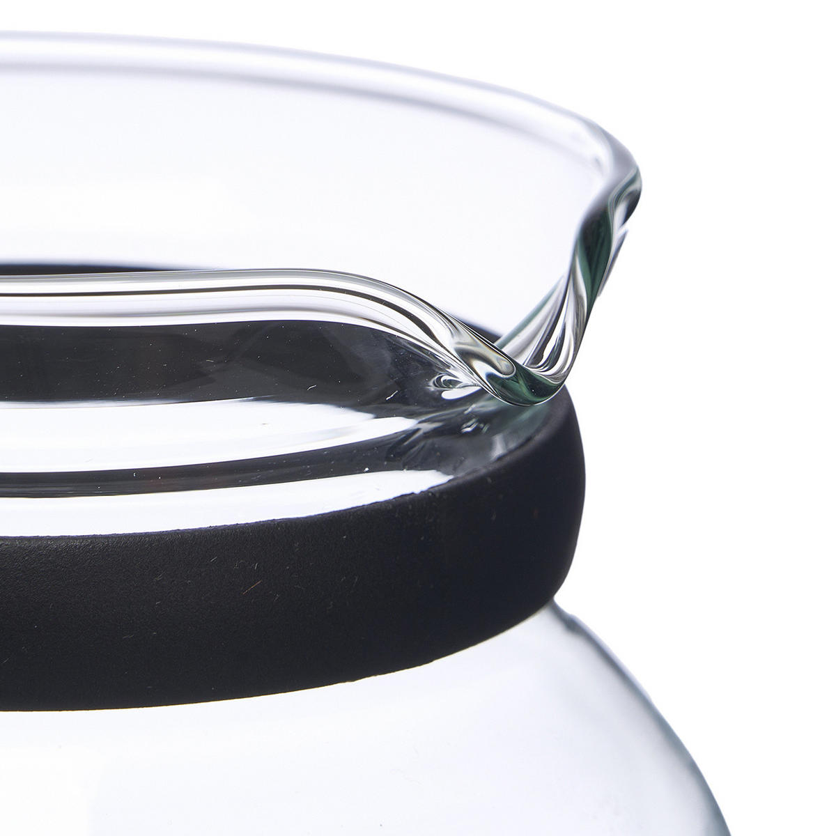 GLASKANNE mit Filter und Deckel 1,2 l - Schwarz, Glas (1.2L) - Vivalto