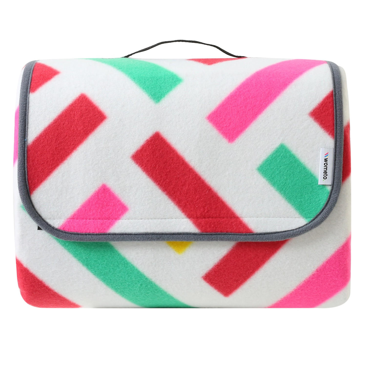 PICKNICKDECKE XXL 200x200 ecoline 100% recyceltes Fleece Grafik pink - Pink, Textil (200/200cm) - wometo