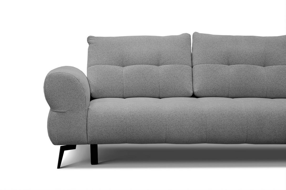 ECKSOFA SALVINI 4-Sitzer, grau - Schwarz/Grau, Holzwerkstoff/Textil (292/158cm) - Courtois Laville