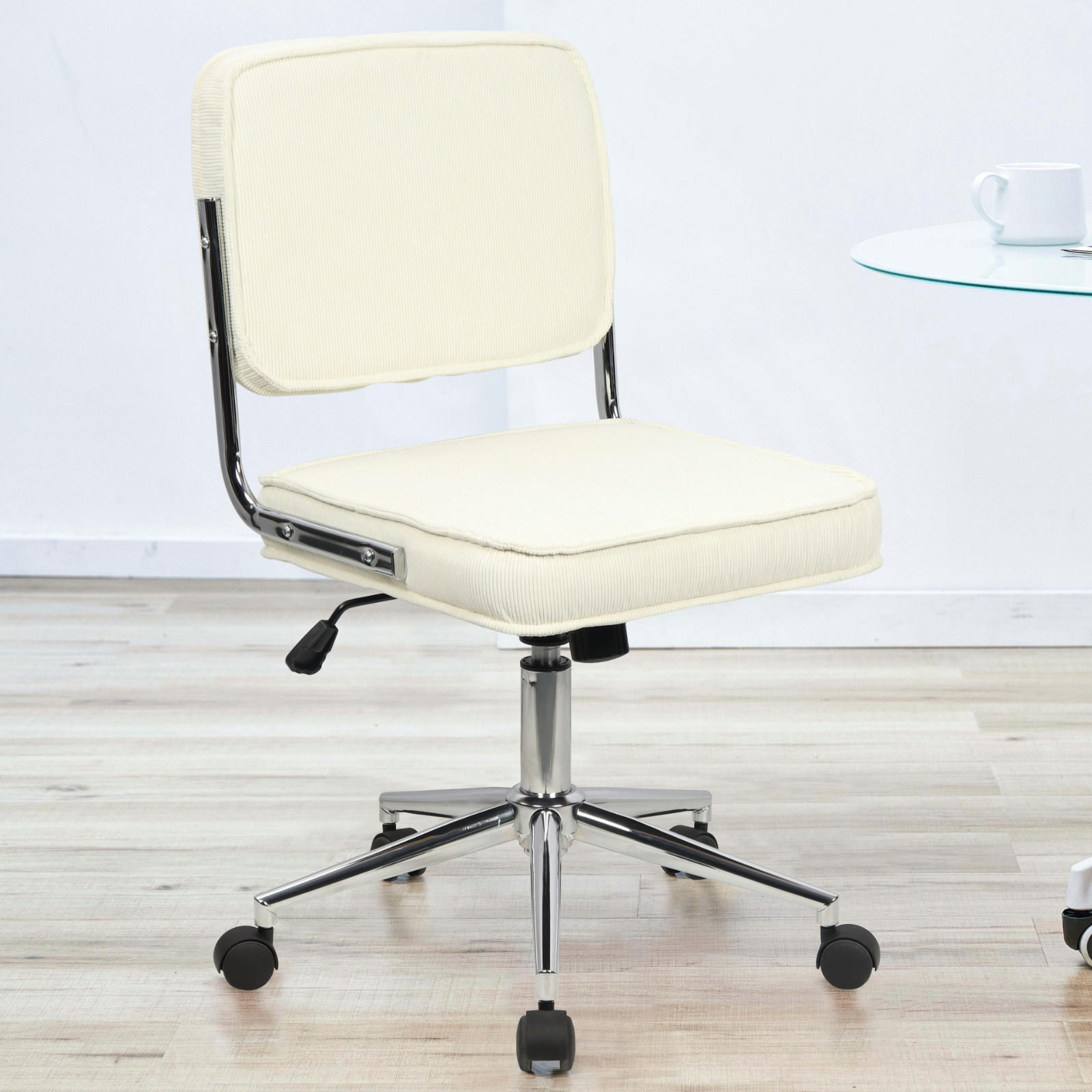 BÜROSTUHL Liv Schreibtischstuhl höhenverstellbar mit Rollen Weiß - Weiß, Textil (48/94/47cm) - SVITA